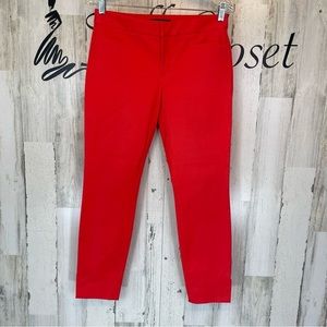 Banana Republic Women’s Orange Sloan Mid Rise Skinny Leg Dress Work Pants Sz 2